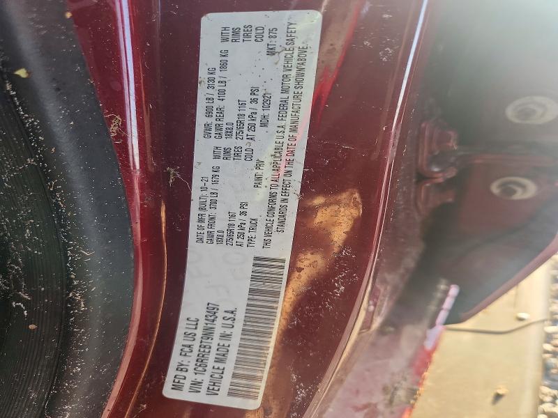 Продаж на аукціоні авто 2022 Ram 1500, vin: 1C6RREBT9NN143497, номер лоту: 47325186