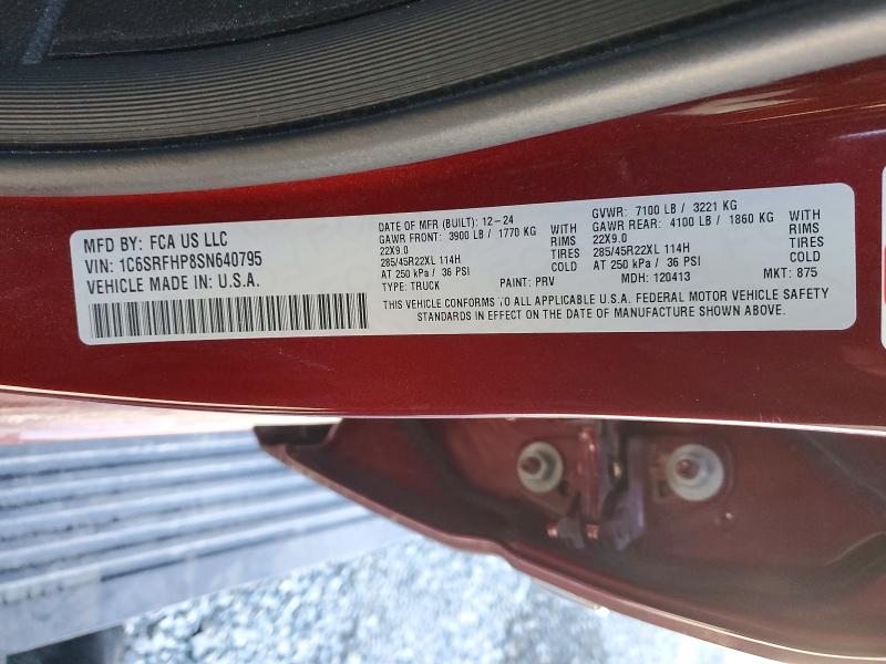Продажа на аукционе авто 2025 Ram 1500, vin: 1C6SRFHP8SN640795, номер лота: 79590845