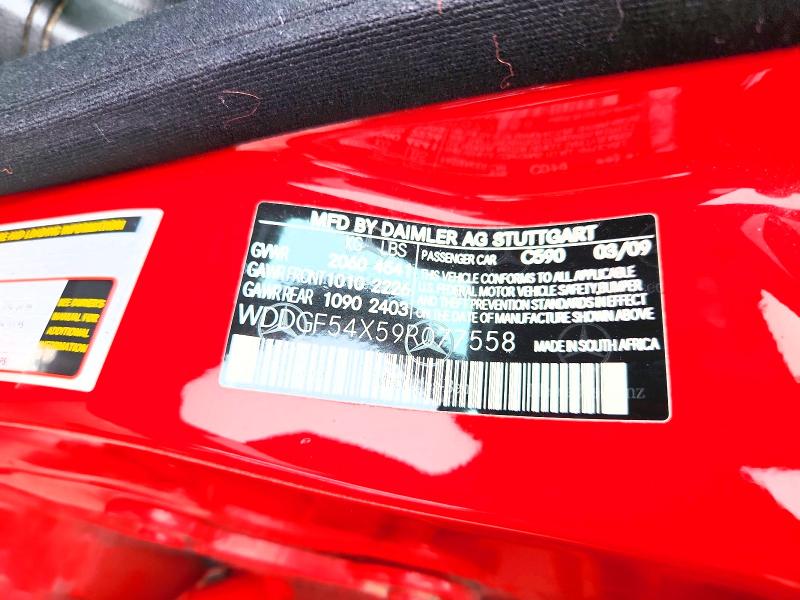 2009 Mercedes-benz C მანქანა იყიდება აუქციონზე, vin: WDDGF54X59R077558, აუქციონის ნომერი: 47796866