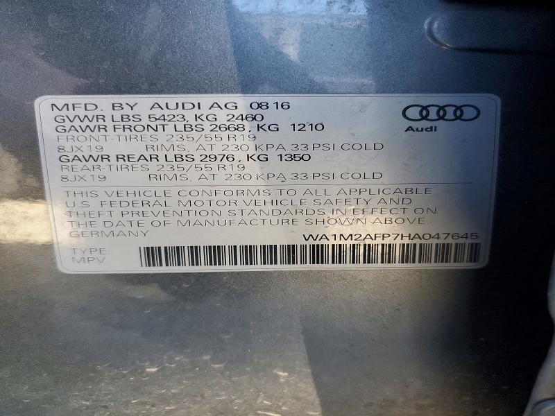 Продажа на аукционе авто 2017 Audi Q5, vin: WA1M2AFP7HA047645, номер лота: 46016536