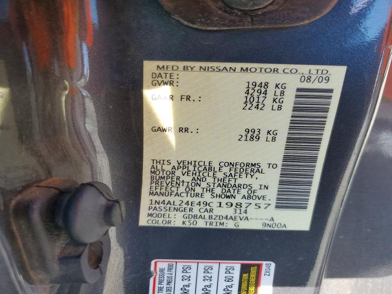 Aukcja sprzedaży 2009 Nissan Altima, vin: 1N4AL24E49C198757, numer aukcji: 46621486