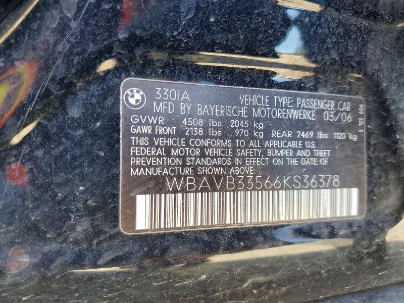 Продажа на аукционе авто 2006 Bmw 330, vin: WBAVB33566KS36378, номер лота: 47993056