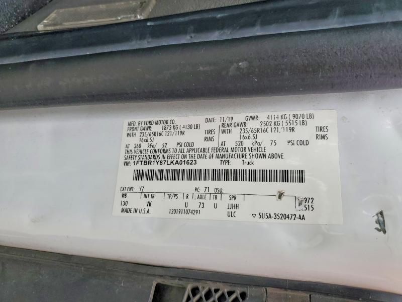 Продажа на аукционе авто 2020 Ford Transit, vin: 1FTBR1Y87LKA01623, номер лота: 46990366