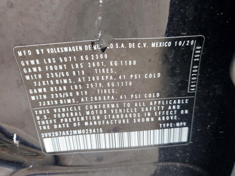 Aukcja sprzedaży 2021 Volkswagen Tiguan, vin: 3VV2B7AX2MM029415, numer aukcji: 79846815
