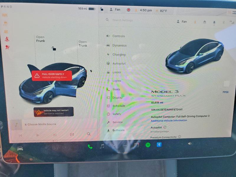 45664086 :رقم المزاد ، 5YJ3E1EA8MF872441 vin ، 2021 Tesla Model 3 مزاد بيع
