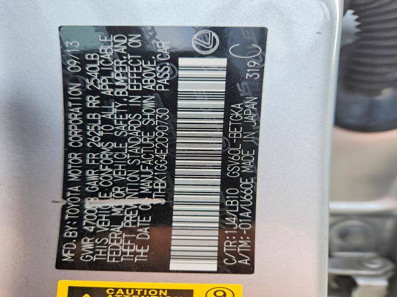 47084336 :رقم المزاد ، JTHBK1GG4E2090730 vin ، 2014 Lexus Es 350 مزاد بيع