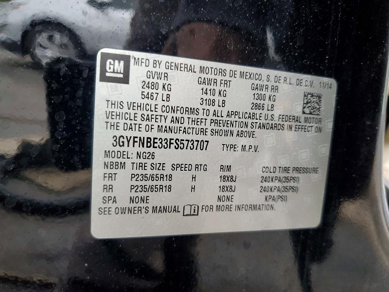 Продаж на аукціоні авто 2015 Cadillac Srx, vin: 3GYFNBE33FS573707, номер лоту: 46121206