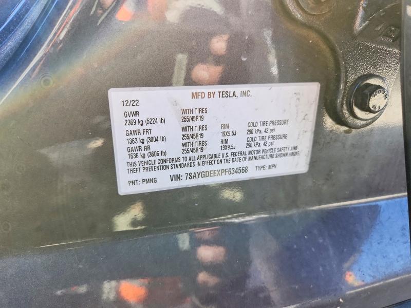Продаж на аукціоні авто 2023 Tesla Model Y, vin: 7SAYGDEEXPF634568, номер лоту: 46337346