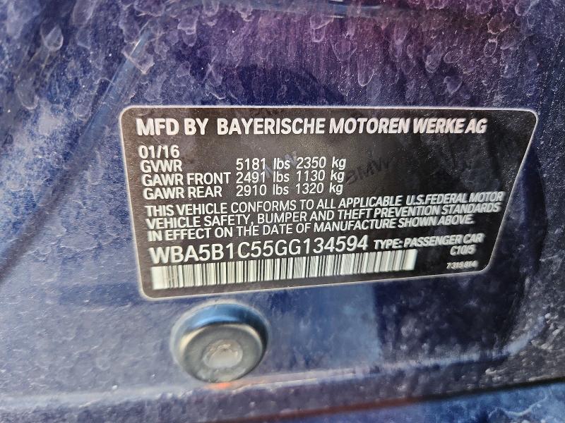 Продажа на аукционе авто 2016 Bmw 535, vin: WBA5B1C55GG134594, номер лота: 45829706