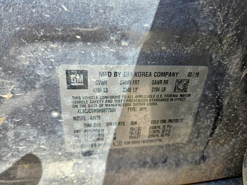 Aukcja sprzedaży 2019 Buick Encore, vin: KL4CJCSM9KB877504, numer aukcji: 79182225