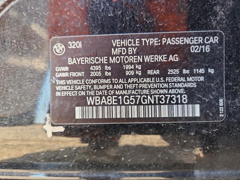 Aukcja sprzedaży 2016 Bmw 320, vin: WBA8E1G57GNT37318, numer aukcji: 46770156