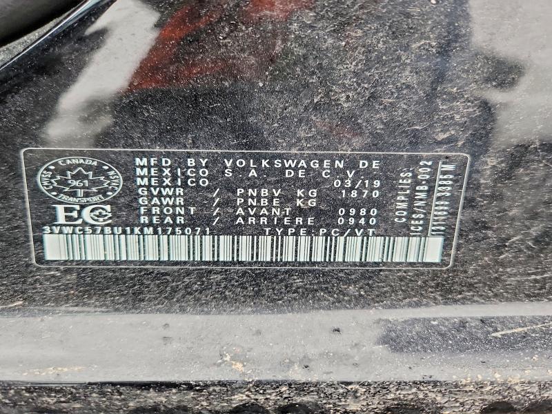 Aukcja sprzedaży 2019 Volkswagen Jetta, vin: 3VWC57BU1KM175071, numer aukcji: 46052036