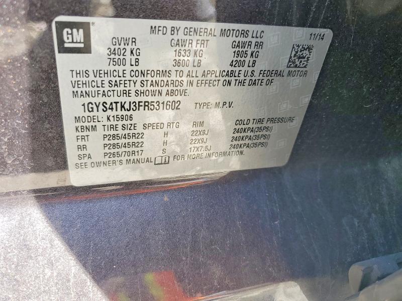 Продаж на аукціоні авто 2015 Cadillac Escalade, vin: 1GYS4TKJ3FR531602, номер лоту: 46195316