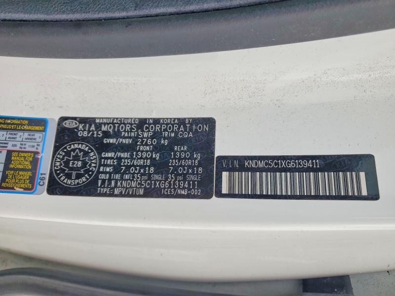 Продаж на аукціоні авто 2016 Kia Sedona, vin: KNDMC5C1XG6139411, номер лоту: 78853625