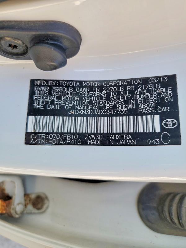 Продажа на аукционе авто 2013 Toyota Prius, vin: JTDKN3DU6D0347735, номер лота: 48107236