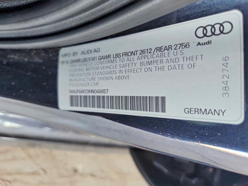 Aukcja sprzedaży 2017 Audi A6, vin: WAUF8AFC9HN046657, numer aukcji: 46898866
