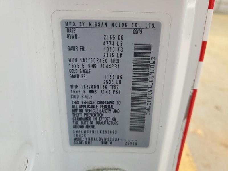 41911196 :رقم المزاد ، 3N6CM0KN1LK692063 vin ، 2020 Nissan Nv200 مزاد بيع