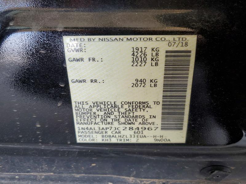 46961386 :رقم المزاد ، 1N4AL3AP7JC284967 vin ، 2018 Nissan Altima مزاد بيع