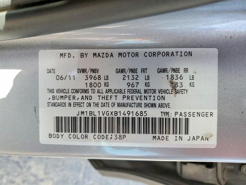 47845716 :رقم المزاد ، JM1BL1VGXB1491685 vin ، 2011 Mazda 3 مزاد بيع