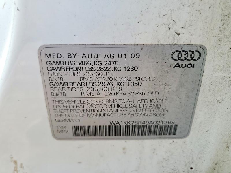 Продаж на аукціоні авто 2009 Audi Q5, vin: WA1KK78R49A021269, номер лоту: 47910636