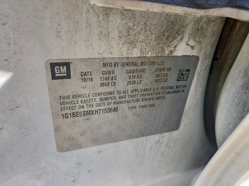 Aukcja sprzedaży 2017 Chevrolet Cruze, vin: 1G1BE5SMXH7153648, numer aukcji: 45856706