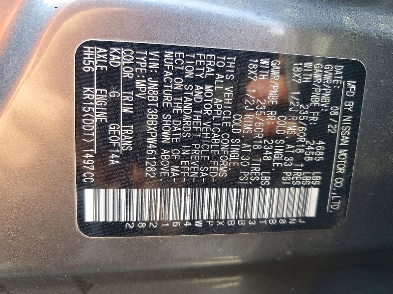 Продаж на аукціоні авто 2023 Nissan Rogue, vin: JN8BT3BBXPW461282, номер лоту: 47341966