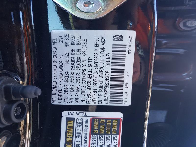 2020 Honda Cr-v მანქანა იყიდება აუქციონზე, vin: 2HKRW2H82LH630797, აუქციონის ნომერი: 79278925