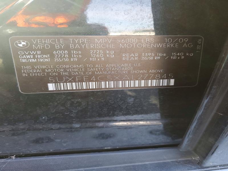 Aukcja sprzedaży 2010 Bmw X5, vin: 5UXFE4C5XAL277845, numer aukcji: 46037906