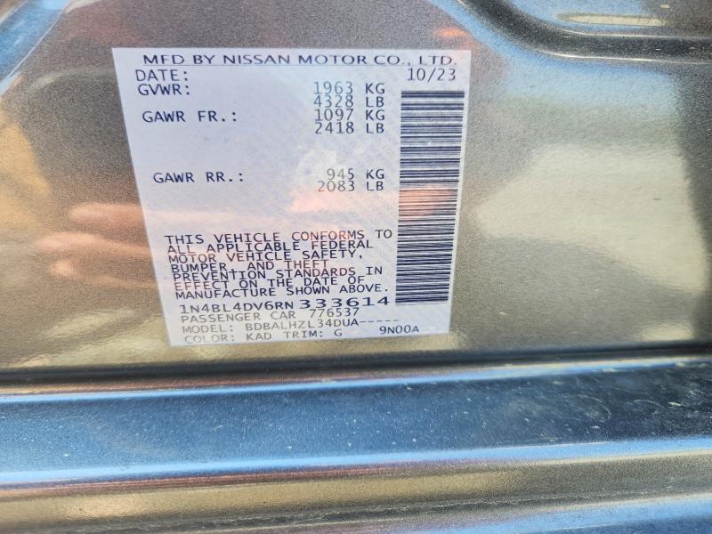 Продаж на аукціоні авто 2024 Nissan Altima, vin: 1N4BL4DV6RN333614, номер лоту: 47254736