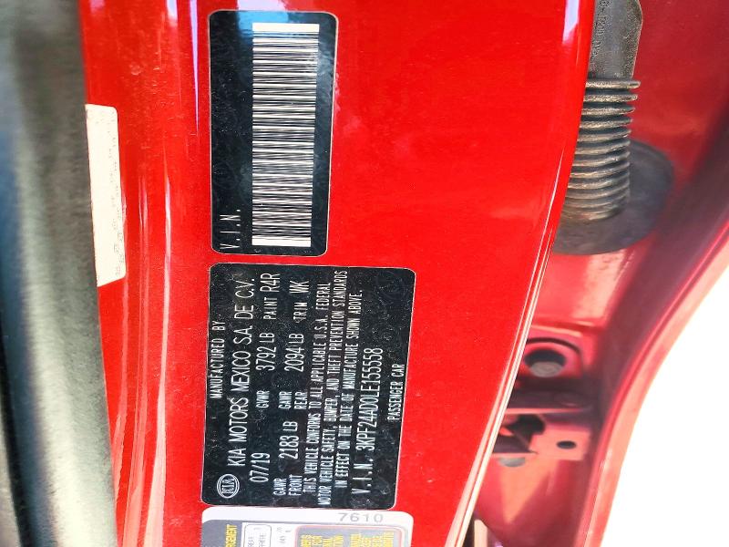 46740806 :رقم المزاد ، 3KPF24AD0LE155558 vin ، 2020 Kia Forte مزاد بيع