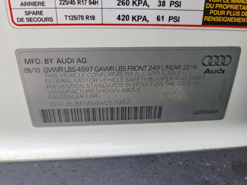 Продажа на аукционе авто 2011 Audi A3, vin: WAUBJBFM5BA057042, номер лота: 48410986