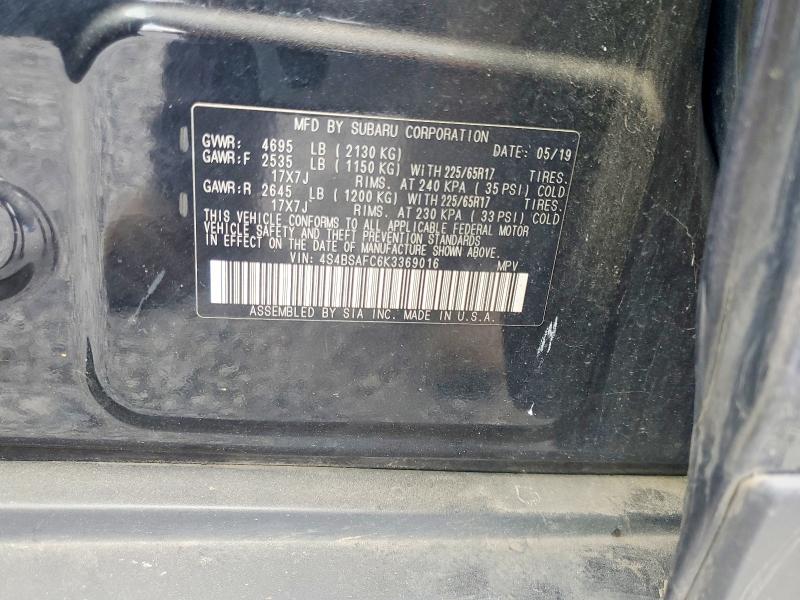 47277696 :رقم المزاد ، 4S4BSAFC6K3369016 vin ، 2019 Subaru Outback مزاد بيع