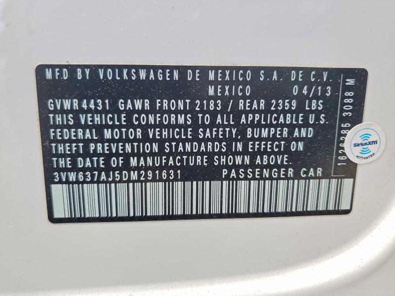 Продаж на аукціоні авто 2013 Volkswagen Jetta, vin: 3VW637AJ5DM291631, номер лоту: 41943286