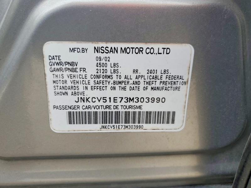 2003 Infiniti G35 მანქანა იყიდება აუქციონზე, vin: JNKCV51E73M303990, აუქციონის ნომერი: 47600536