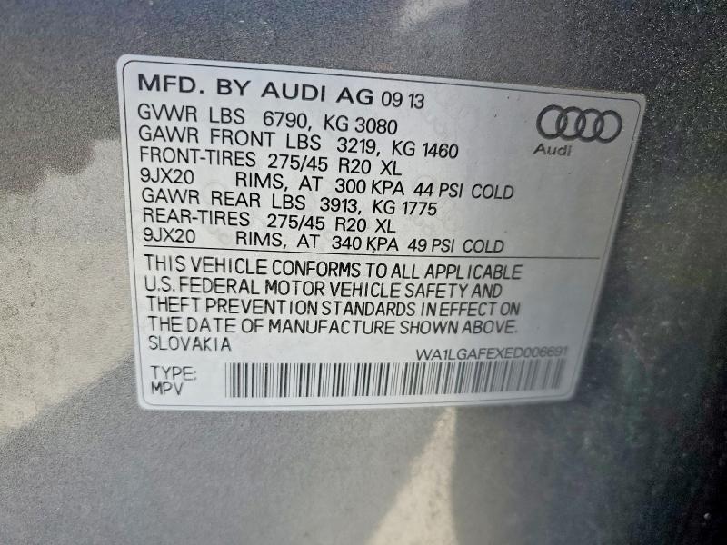 Aukcja sprzedaży 2014 Audi Q7, vin: WA1LGAFEXED006691, numer aukcji: 47041546
