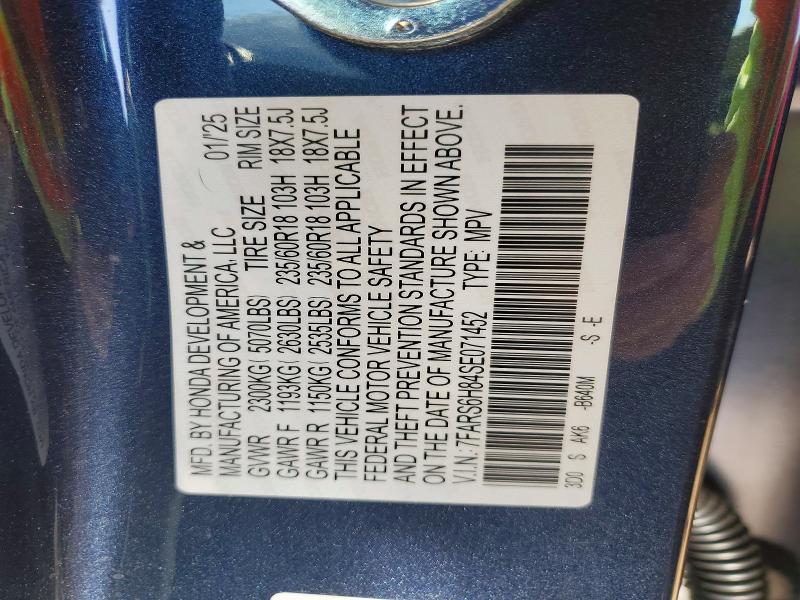 79551125 :رقم المزاد ، 7FARS6H84SE071452 vin ، 2025 Honda Cr-v مزاد بيع