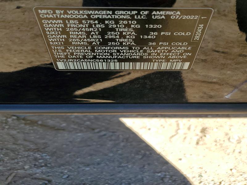 Aukcja sprzedaży 2022 Volkswagen Atlas, vin: 1V2JR2CA5NC561325, numer aukcji: 46929076
