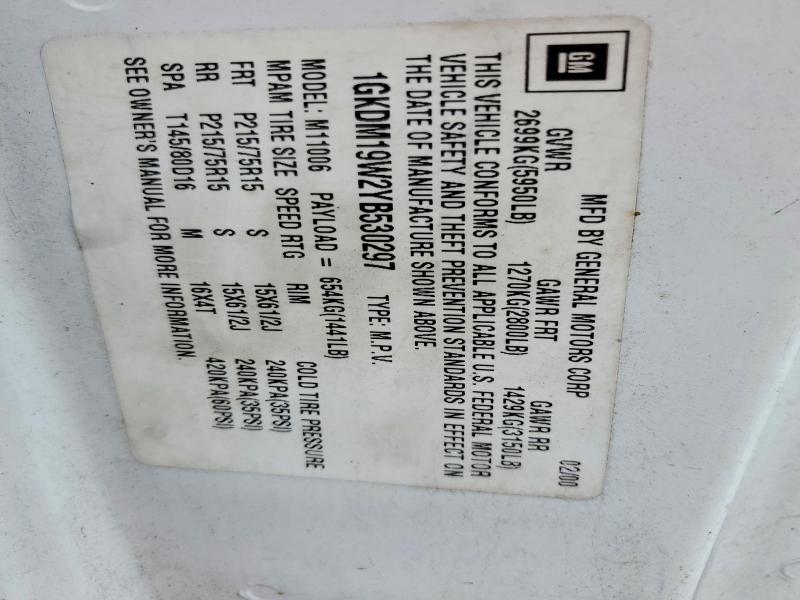 Продажа на аукционе авто 2000 Gmc Safari, vin: 1GKDM19W2YB530297, номер лота: 47566916