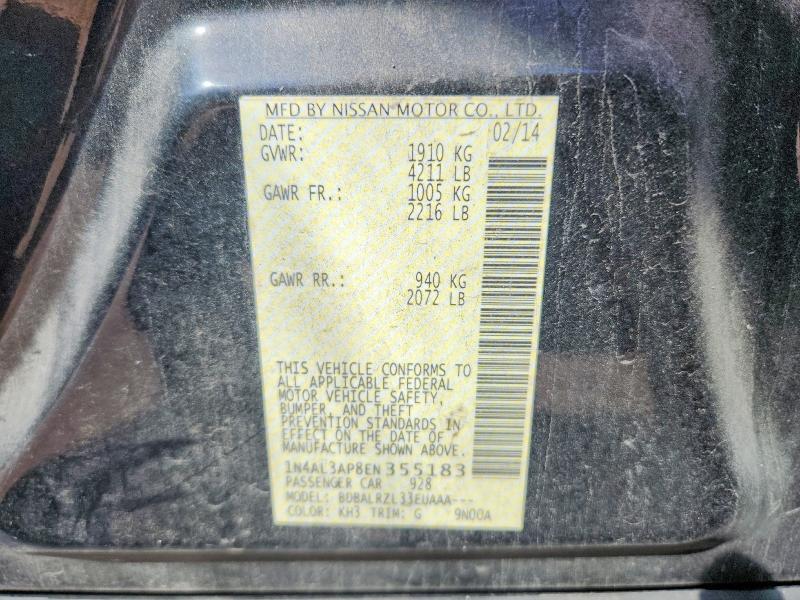 Продаж на аукціоні авто 2014 Nissan Altima, vin: 1N4AL3AP8EN355183, номер лоту: 46854886