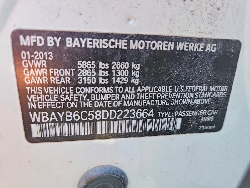 Продажа на аукционе авто 2013 Bmw 750, vin: WBAYB6C58DD223664, номер лота: 78266515