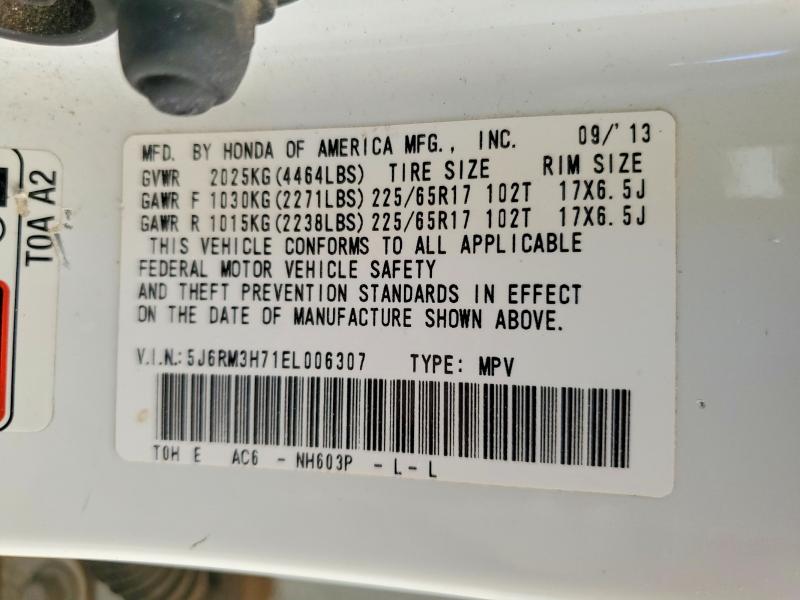 46947706 :رقم المزاد ، 5J6RM3H71EL006307 vin ، 2014 Honda Cr-v مزاد بيع