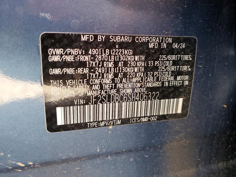 Продаж на аукціоні авто 2025 Subaru Forester, vin: JF2SLDBC6SH406322, номер лоту: 45908386