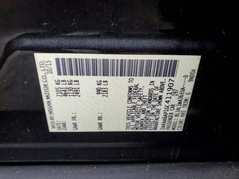 79489645 :رقم المزاد ، 1N4AA6AP1GC411907 vin ، 2016 Nissan Maxima مزاد بيع