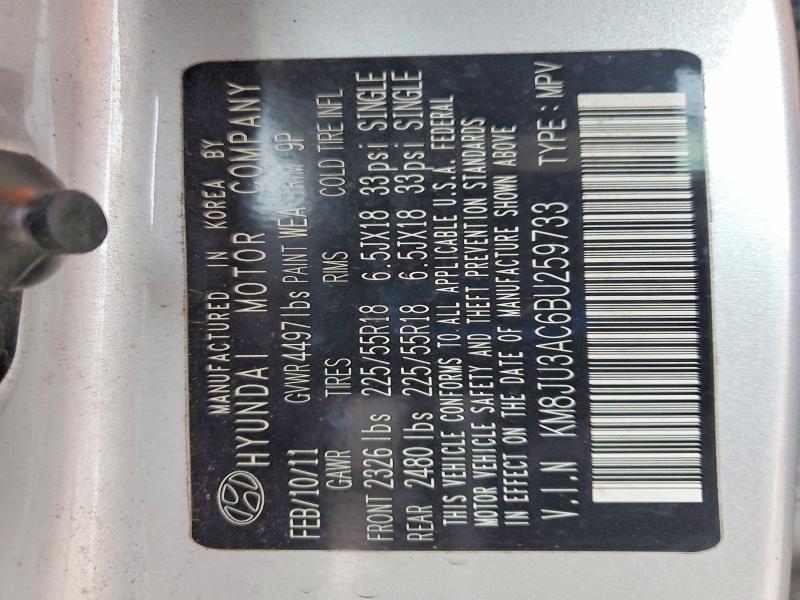 Продаж на аукціоні авто 2011 Hyundai Tucson, vin: KM8JU3AC6BU259733, номер лоту: 46513536