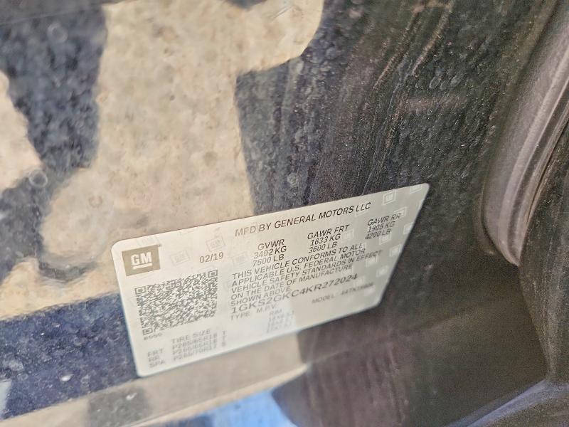 46184306 :رقم المزاد ، 1GKS2GKC4KR272024 vin ، 2019 Gmc Yukon Xl مزاد بيع