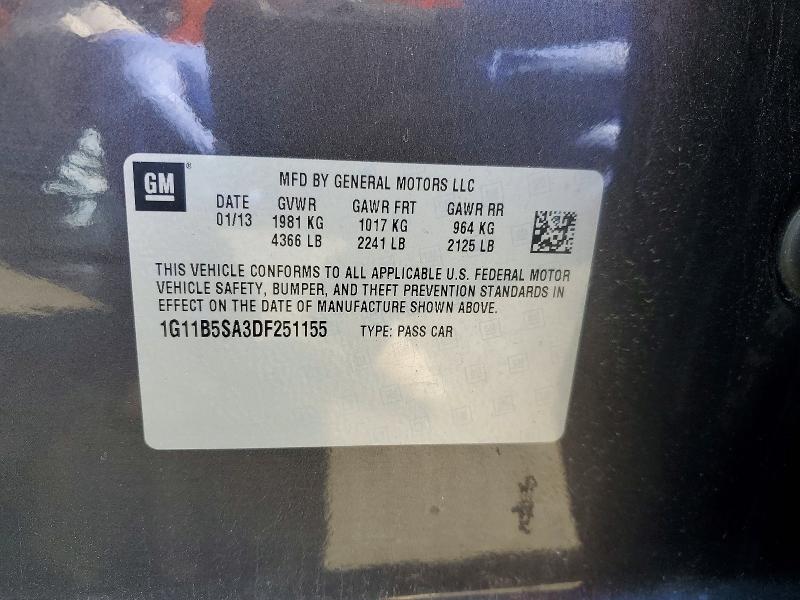 Продажа на аукционе авто 2013 Chevrolet Malibu, vin: 1G11B5SA3DF251155, номер лота: 45518766