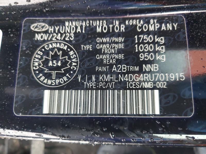 Продажа на аукционе авто 2024 Hyundai Elantra, vin: KMHLN4DG4RU701915, номер лота: 46192656