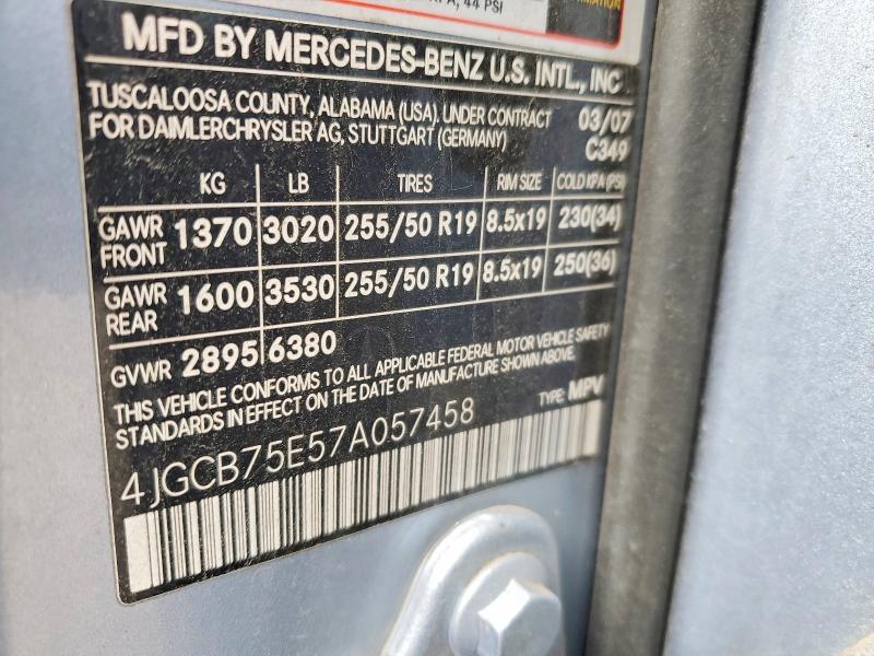 Продаж на аукціоні авто 2007 Mercedes-benz R, vin: 4JGCB75E57A057458, номер лоту: 47093816