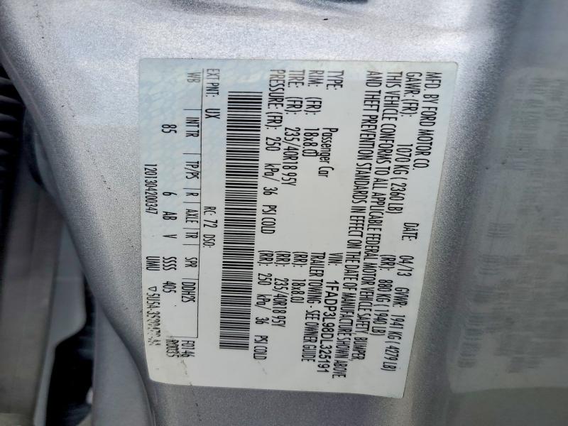 Aukcja sprzedaży 2013 Ford Focus, vin: 1FADP3L98DL325191, numer aukcji: 41626216