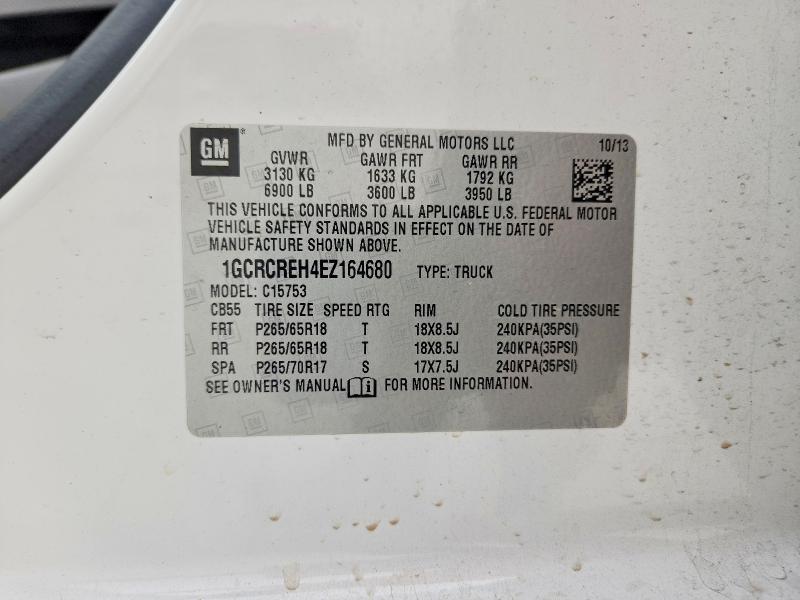 2014 Chevrolet Silverado მანქანა იყიდება აუქციონზე, vin: 1GCRCREH4EZ164680, აუქციონის ნომერი: 47528926